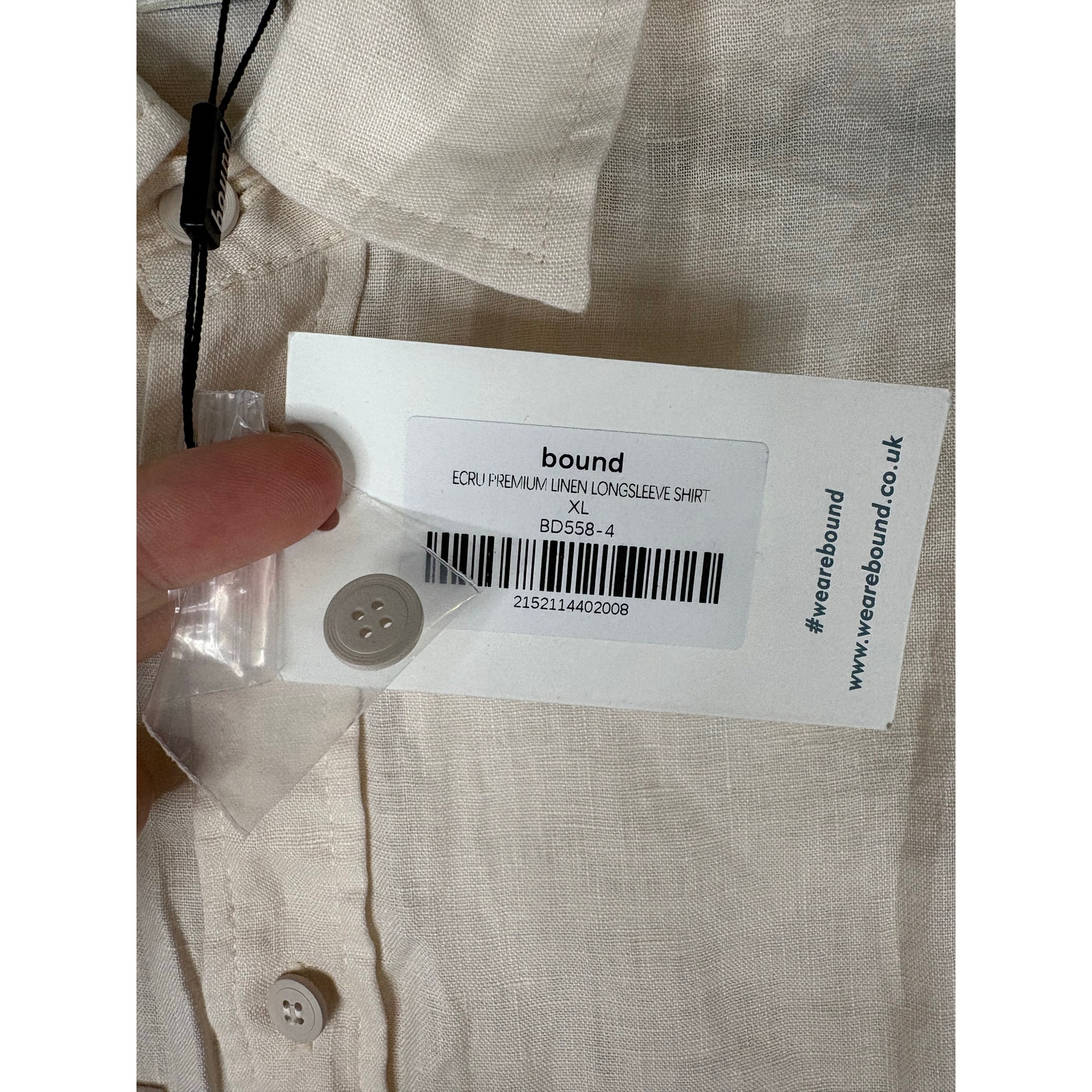 Bound Linen Shirt Button Down Minimalist Utility Casual Preppy Office Xl — image 5 of 8
